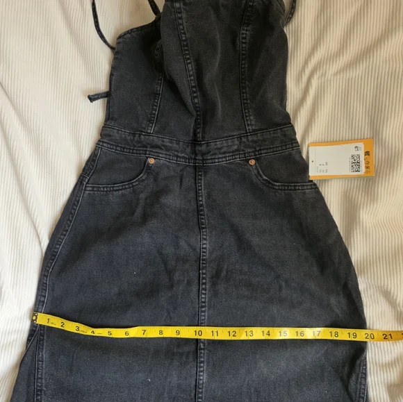 Zara Strappy Denim Maxi Dress Black Sze S BNWT - Picture 7 of 15